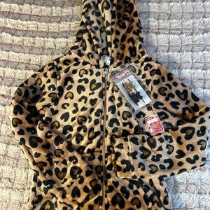 Btween Girl Leopard Zip Light Jacket Size 12 Hood Has Ears
Bonus Hair Clips